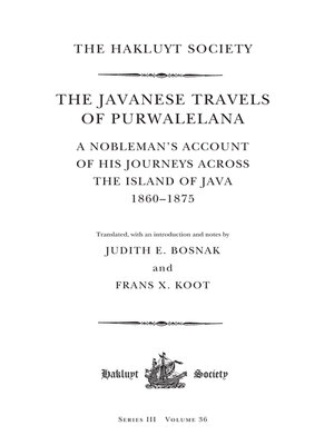cover image of The Javanese Travels of Purwalelana